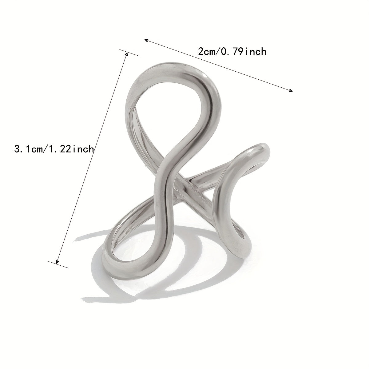 Chic asymmetrical wave ring