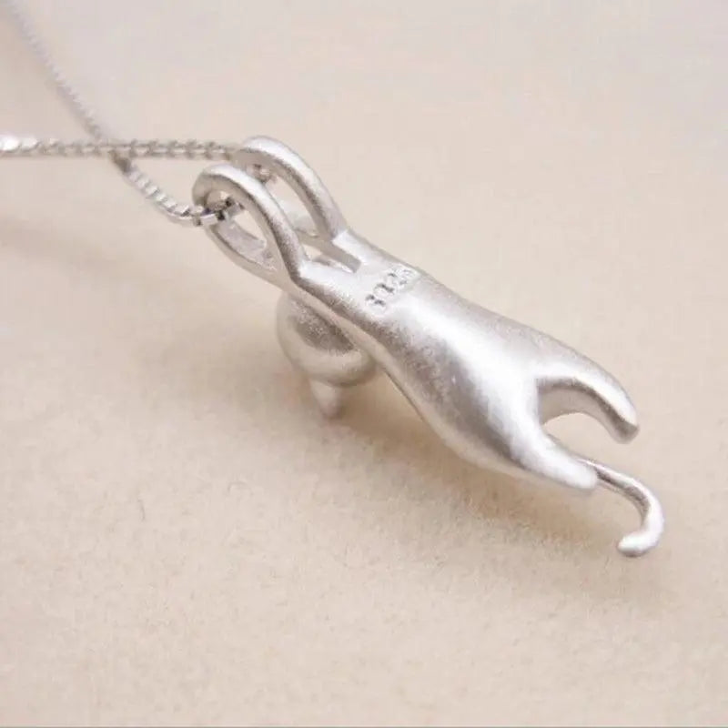 Speelse Katje Ketting In Sterling Zilver 925