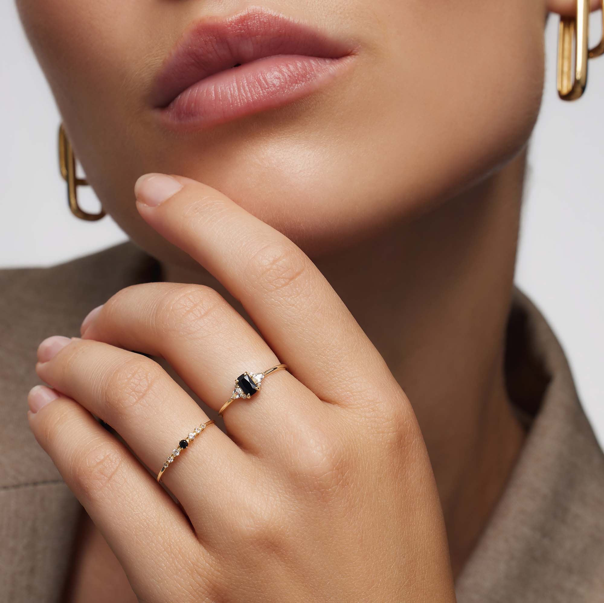 Ring with black stone