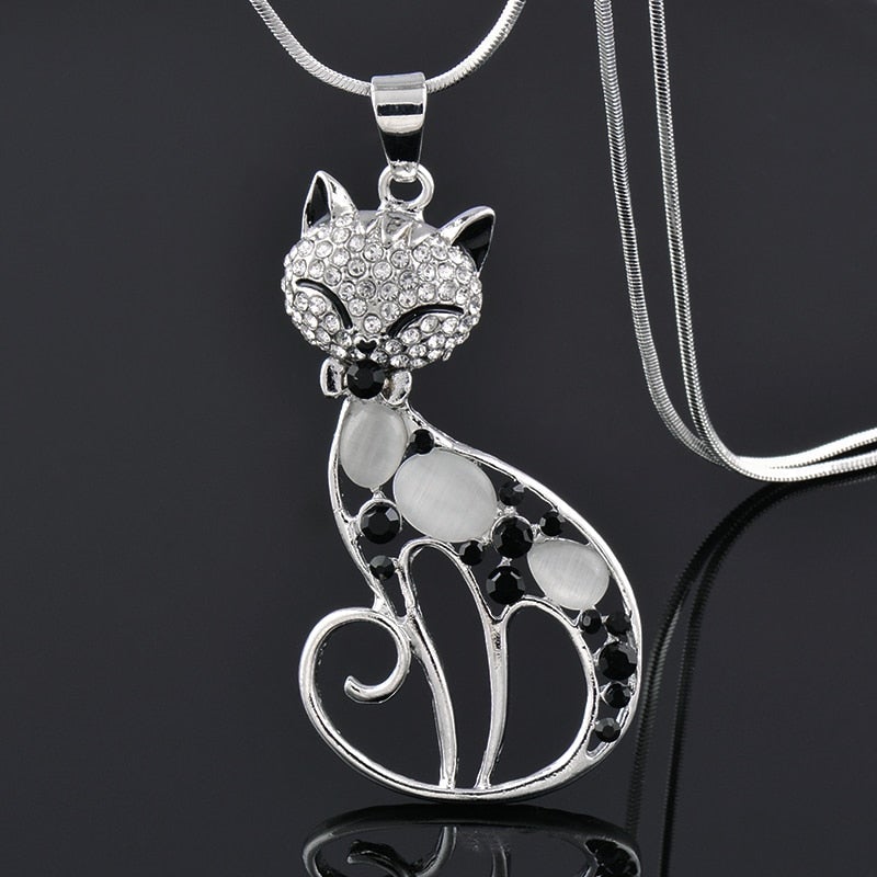Sterling Silver Cats of Love Necklace