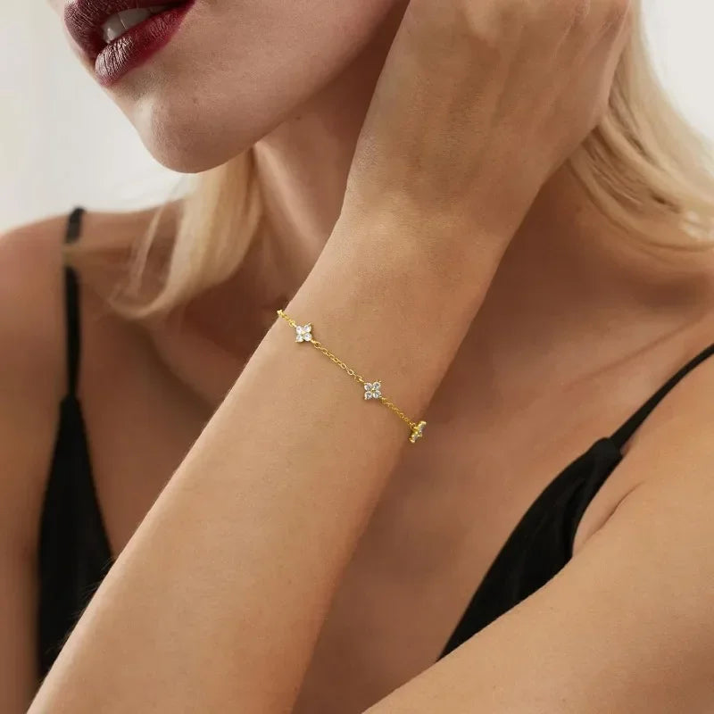 Butterfly bracelet with crystal