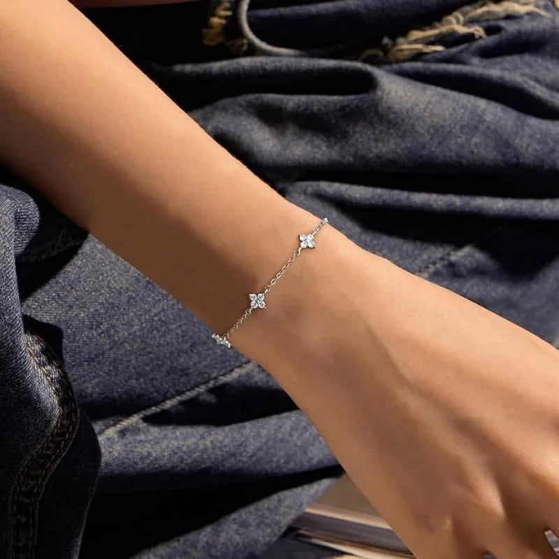 Butterfly bracelet with crystal