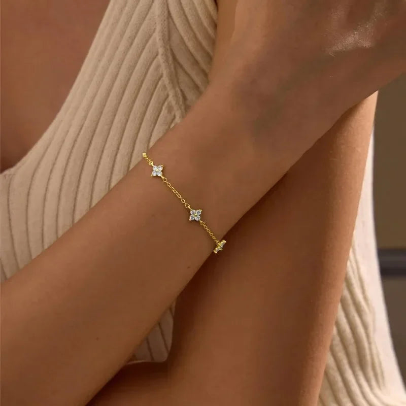 Butterfly bracelet with crystal