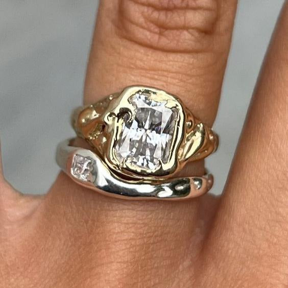 Shiny Gold and Silver Stackable Ring Set