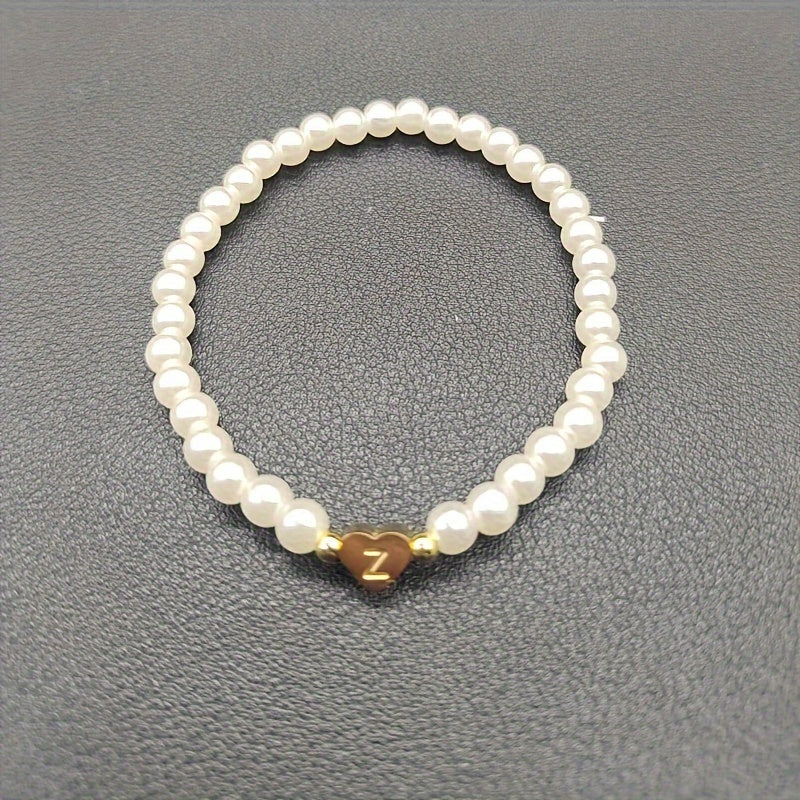 Chic bracelet with A-Z initial and heart