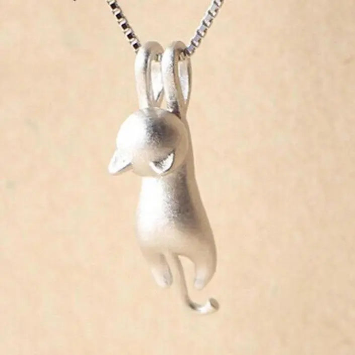 Speelse Katje Ketting In Sterling Zilver 925