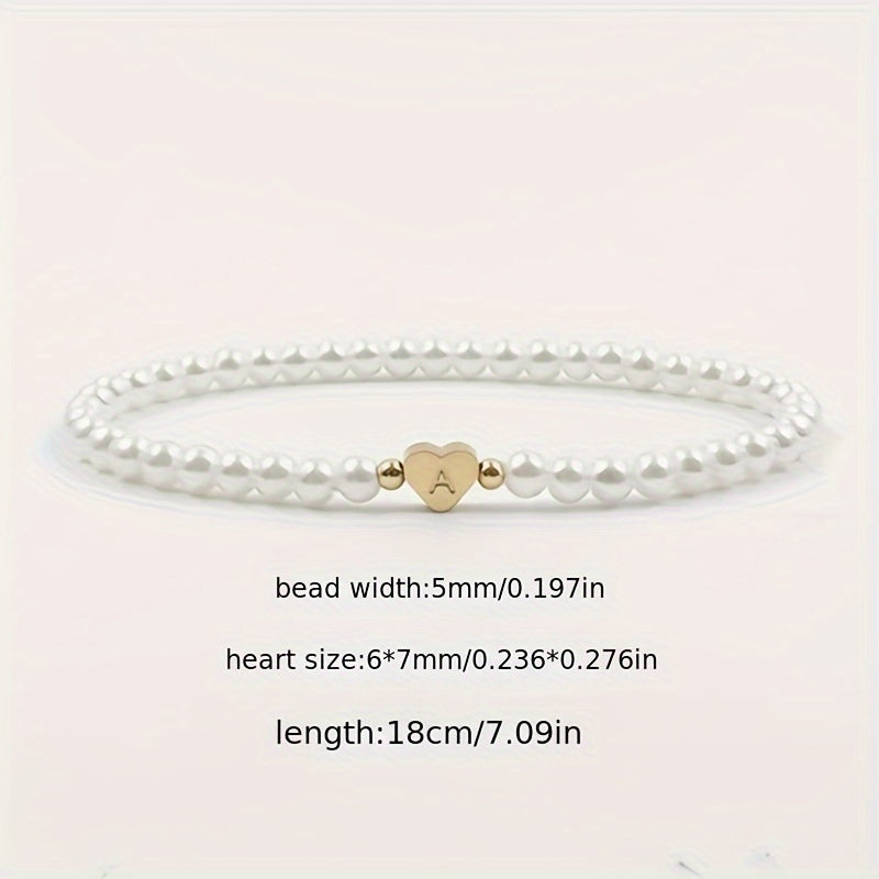 Chic bracelet with A-Z initial and heart