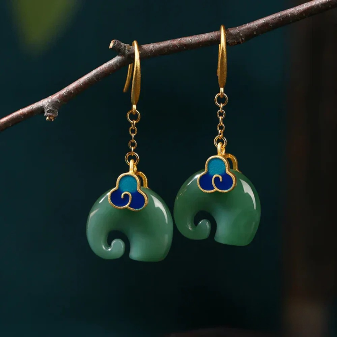 Retro chic elephant earrings