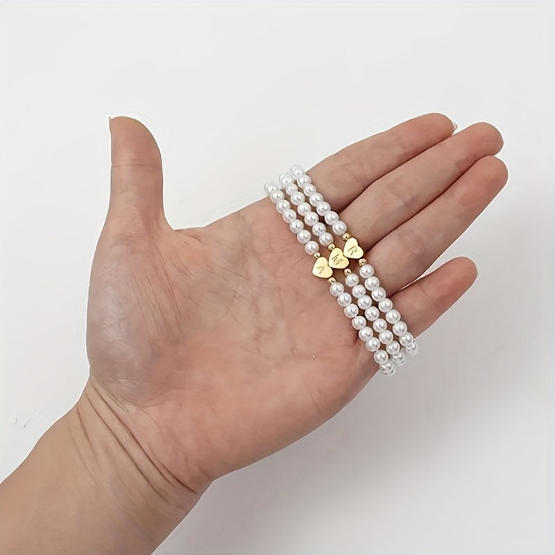 Chic bracelet with A-Z initial and heart