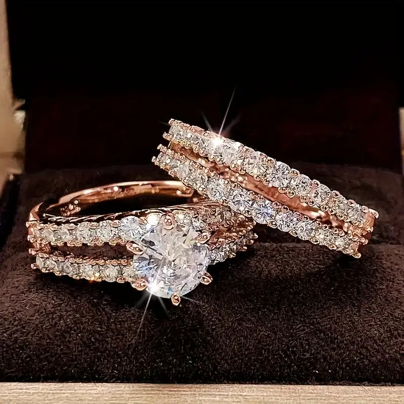 Elegant Ring Set with Eternal Shine