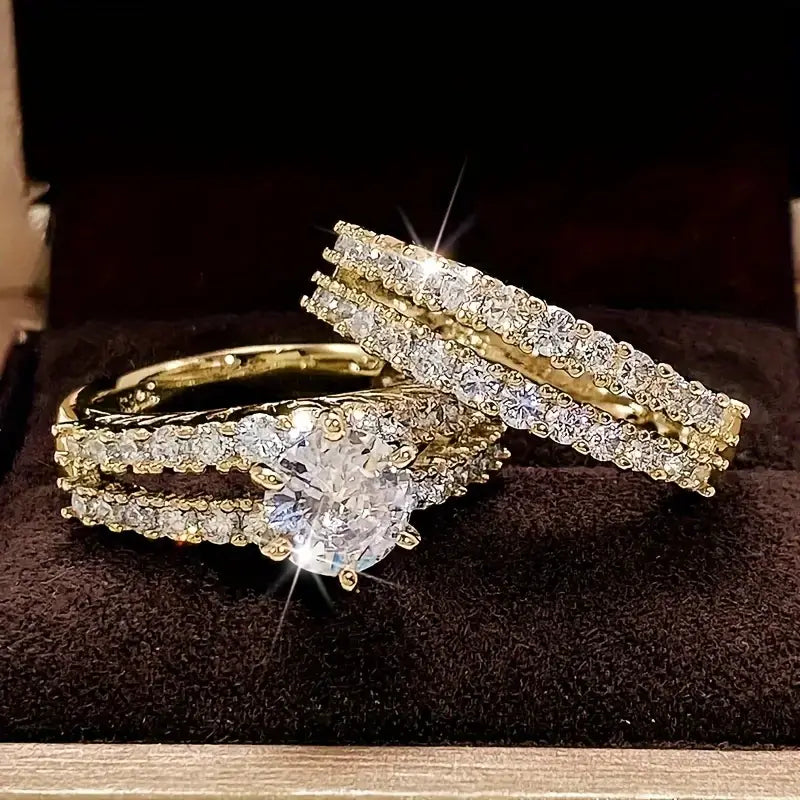 Elegant Ring Set with Eternal Shine