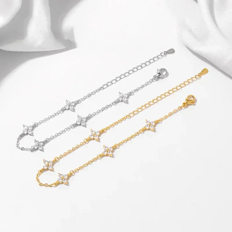 Butterfly bracelet with crystal