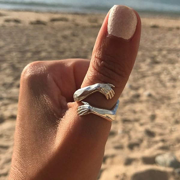 925 Sterling Silver Adjustable Hug Ring