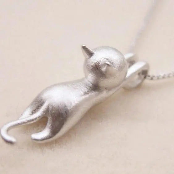 Speelse Katje Ketting In Sterling Zilver 925
